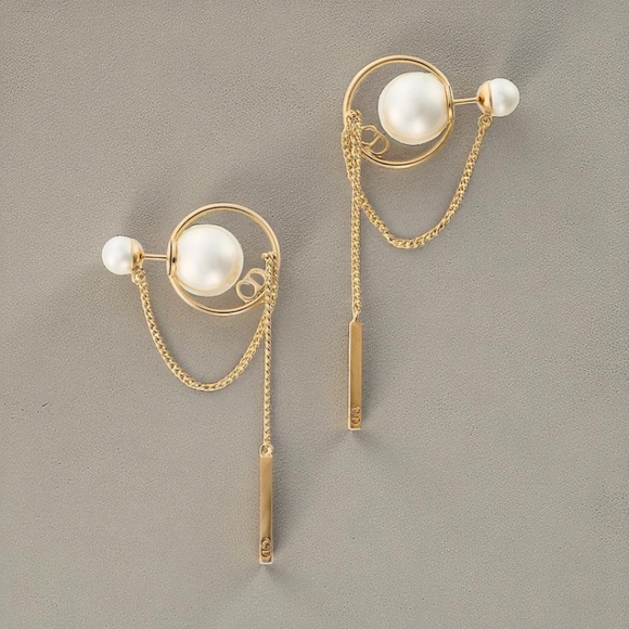 Faux Pearl Christian Dior Earrings - Picture 1 of 2